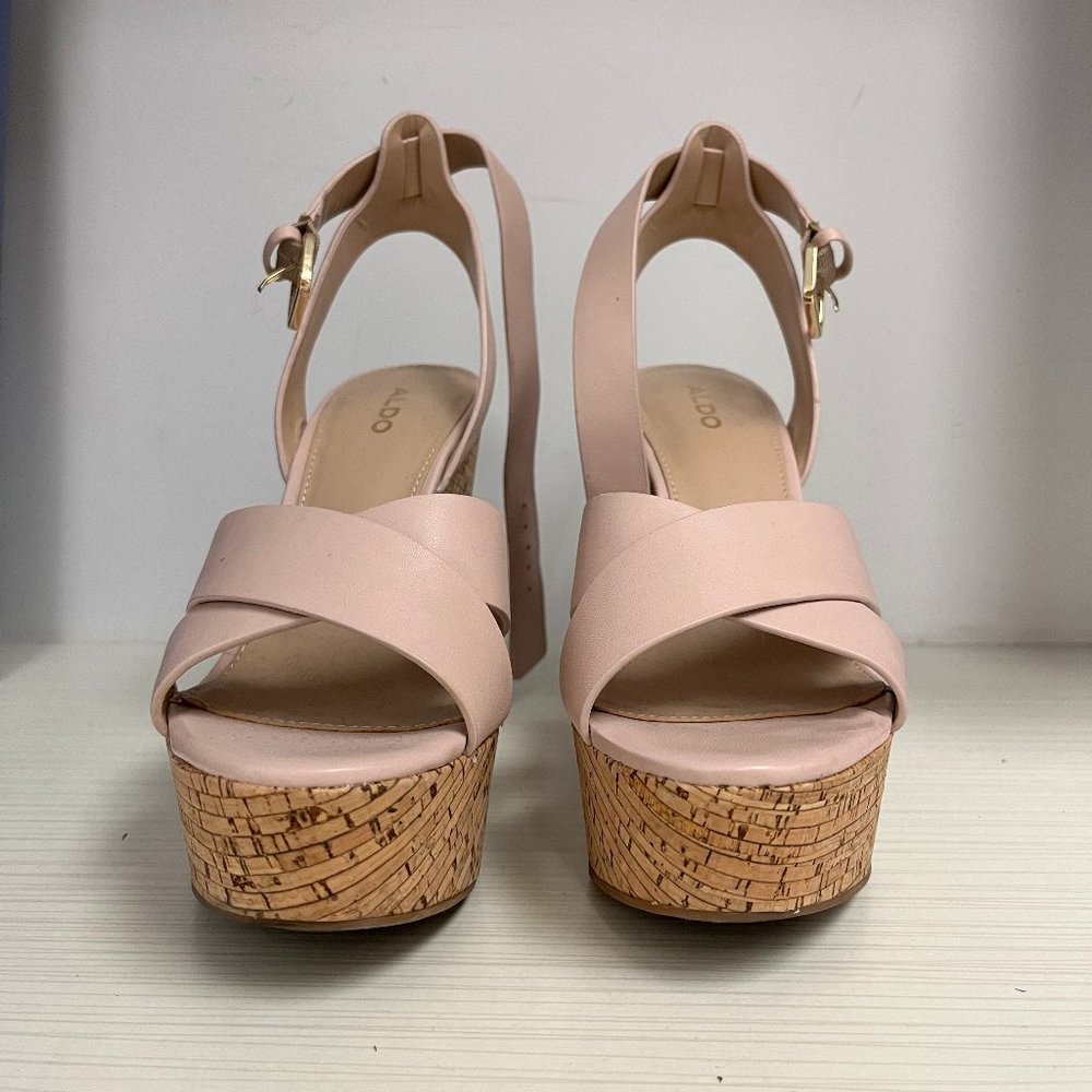 ALDO brand pink wedge platform, size 7.5